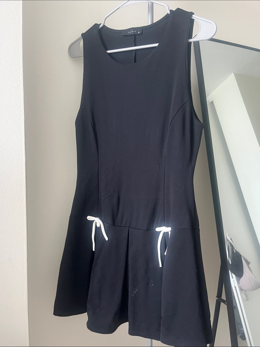 Black Flared Dress with bows